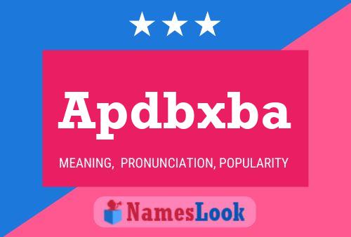 Apdbxba Name Poster