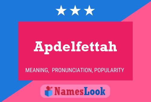 Apdelfettah Name Poster