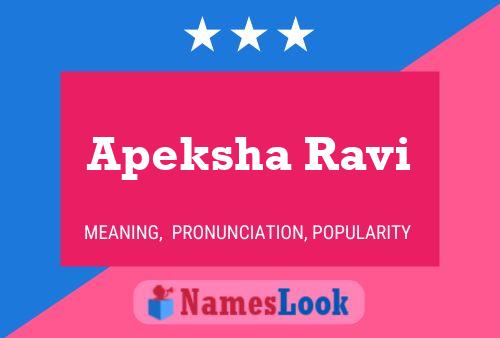 Apeksha Ravi Name Poster