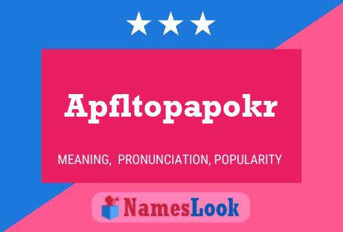 Apfltopapokr Name Poster