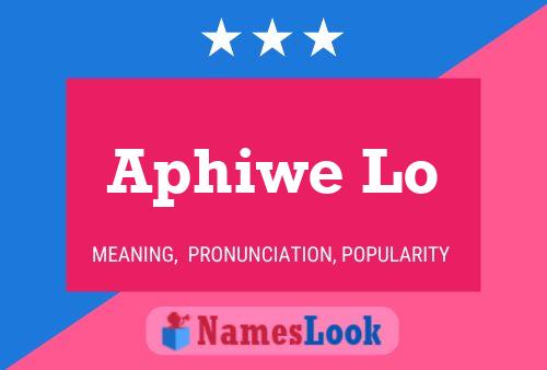 Aphiwe Lo Name Poster