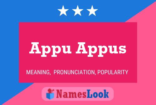 Appu Appus Name Poster