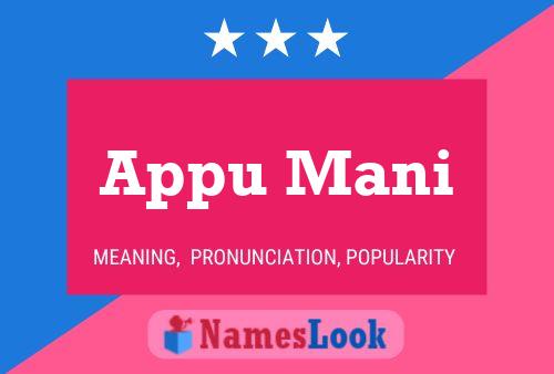 Appu Mani Name Poster