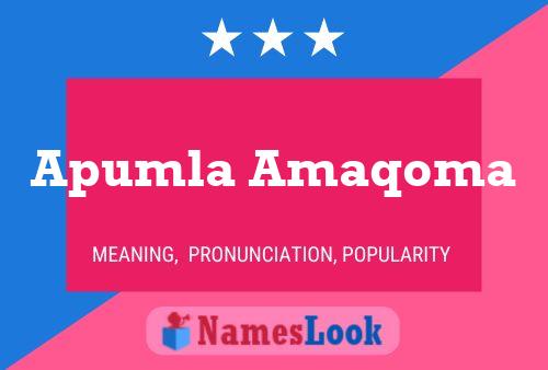 Apumla Amaqoma Name Poster