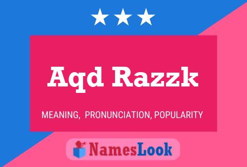 Aqd Razzk Name Poster