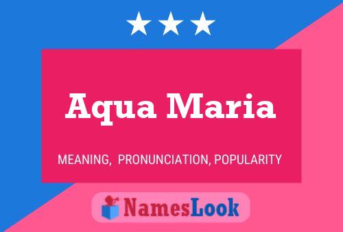 Aqua Maria Name Poster