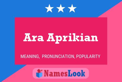 Ara Aprikian Name Poster