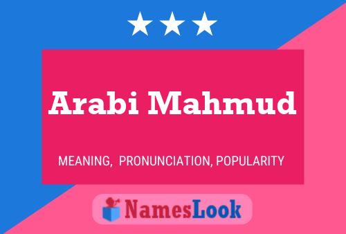 Arabi Mahmud Name Poster