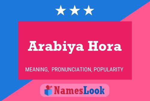 Arabiya Hora Name Poster