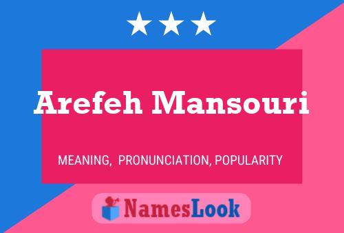 Arefeh Mansouri Name Poster