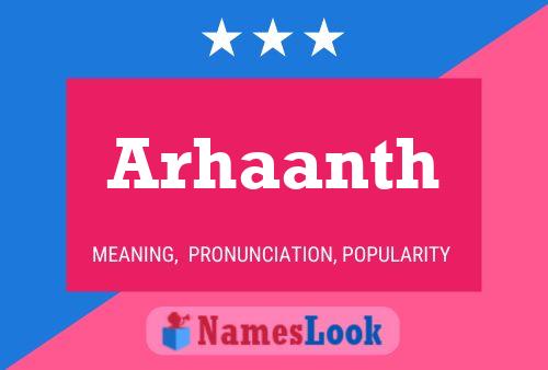 Arhaanth Name Poster