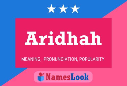 Aridhah Name Poster