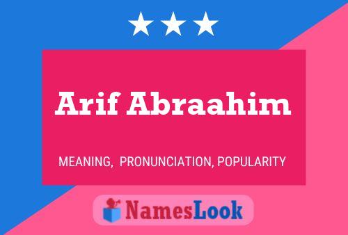 Arif Abraahim Name Poster