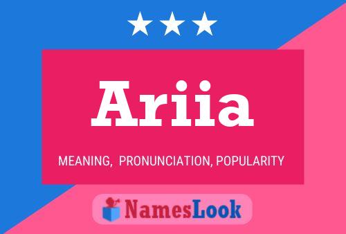 Ariia Name Poster