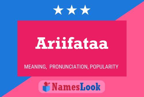 Ariifataa Name Poster