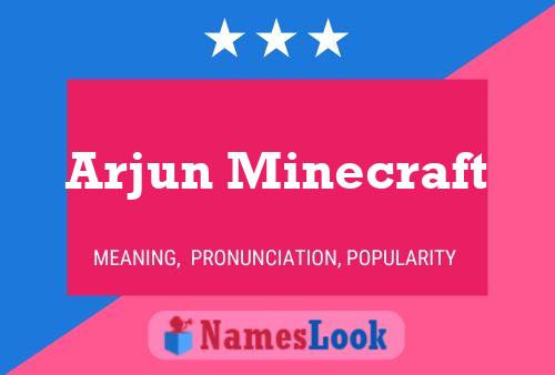 Arjun Minecraft Name Poster