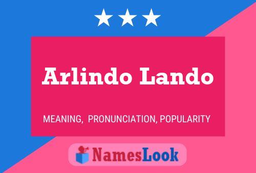 Arlindo Lando Name Poster