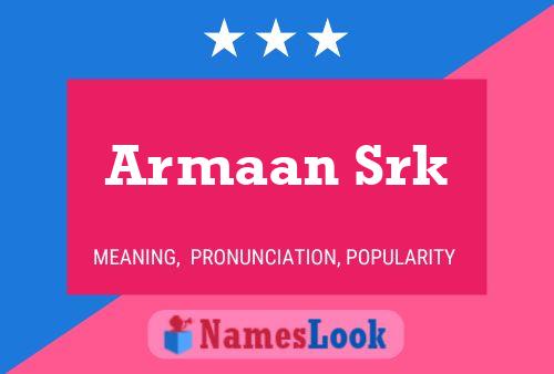 Armaan Srk Name Poster