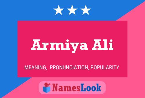 Armiya Ali Name Poster