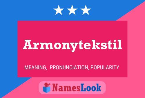 Armonytekstil Name Poster