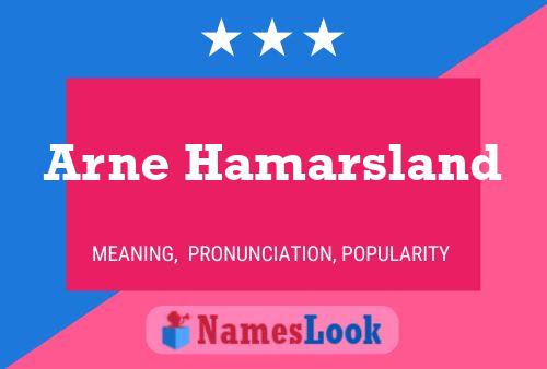 Arne Hamarsland Name Poster