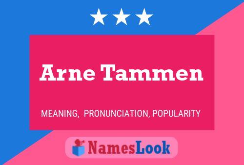 Arne Tammen Name Poster