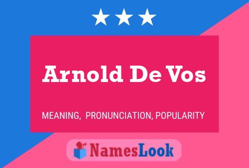 Arnold De Vos Name Poster