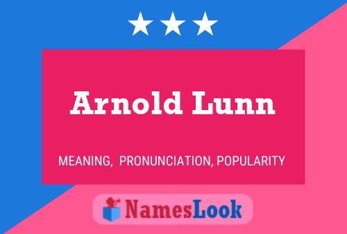 Arnold Lunn Name Poster