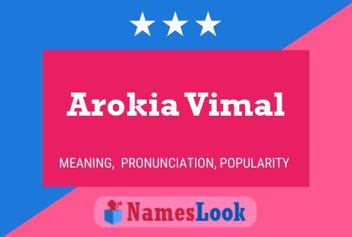 Arokia Vimal Name Poster