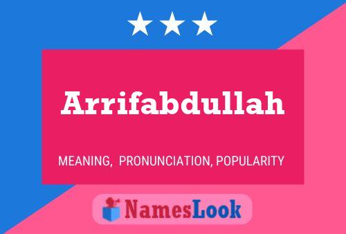 Arrifabdullah Name Poster