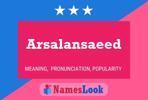 Arsalansaeed Name Poster