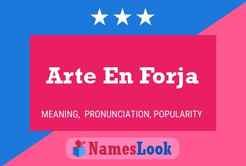 Arte En Forja Name Poster