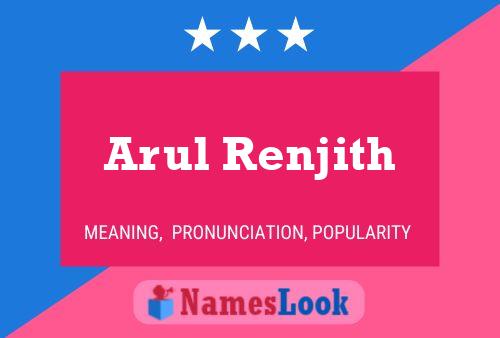 Arul Renjith Name Poster