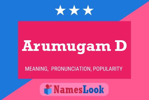 Arumugam D Name Poster