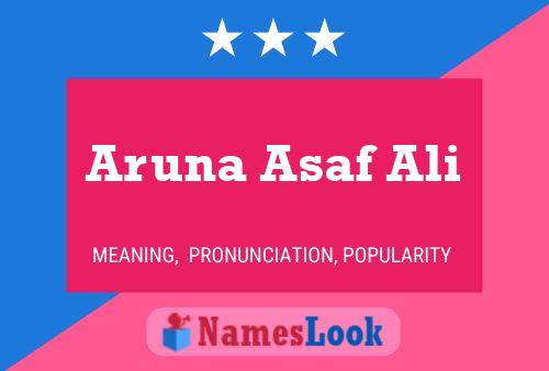 Aruna Asaf Ali Name Poster