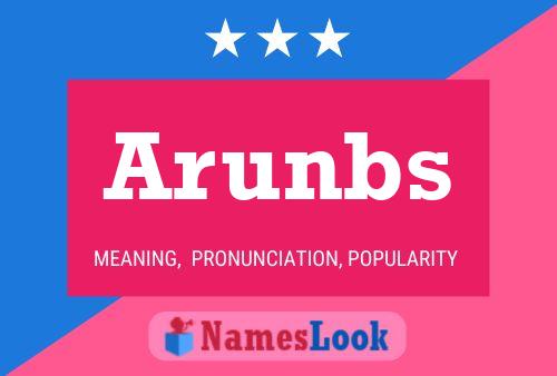 Arunbs Name Poster