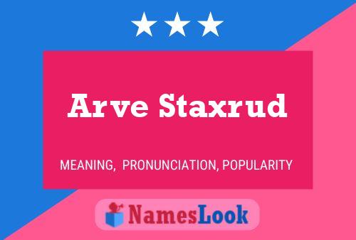 Arve Staxrud Name Poster