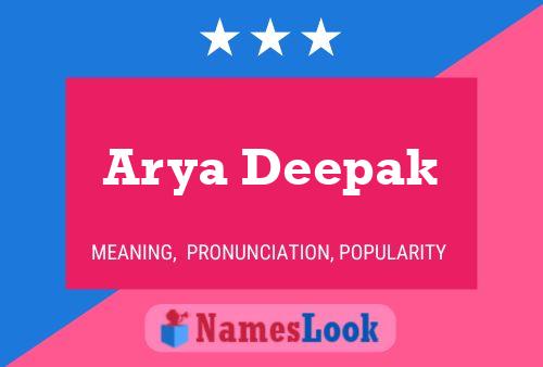 Arya Deepak Name Poster