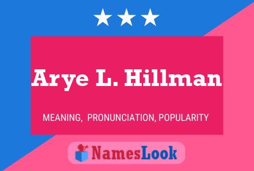 Arye L. Hillman Name Poster