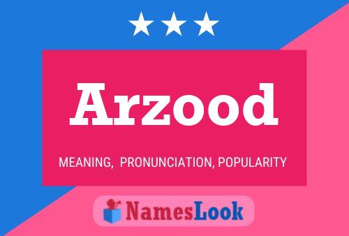 Arzood Name Poster