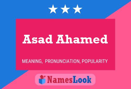 Asad Ahamed Name Poster