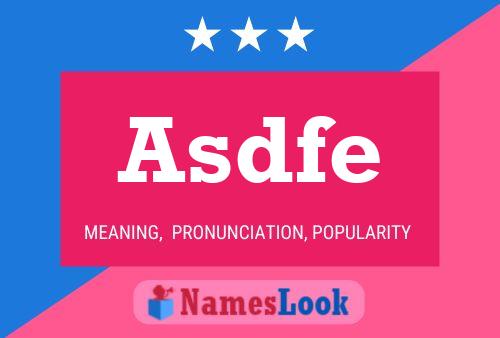 Asdfe Name Poster