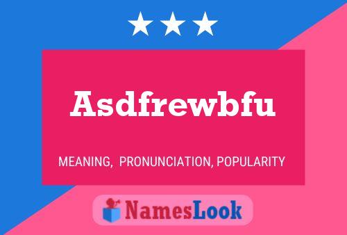 Asdfrewbfu Name Poster