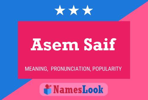 Asem Saif Name Poster