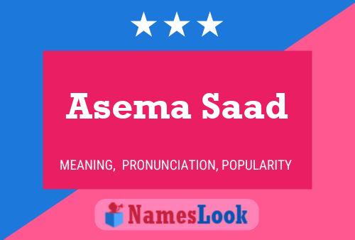 Asema Saad Name Poster