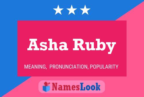 Asha Ruby Name Poster