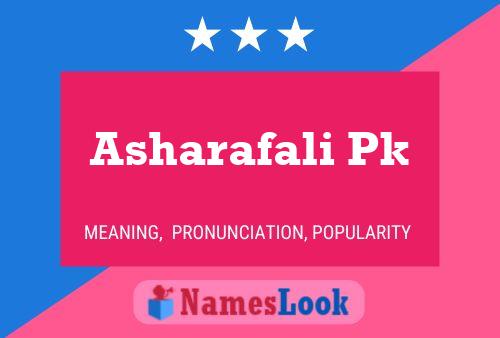 Asharafali Pk Name Poster