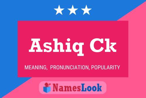 Ashiq Ck Name Poster