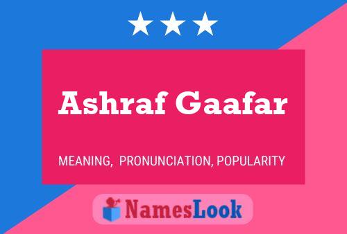 Ashraf Gaafar Name Poster