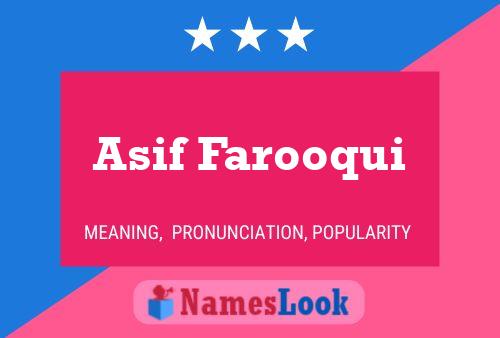 Asif Farooqui Name Poster